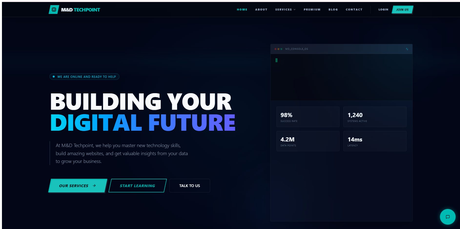 MD TechPoint website on a desktop